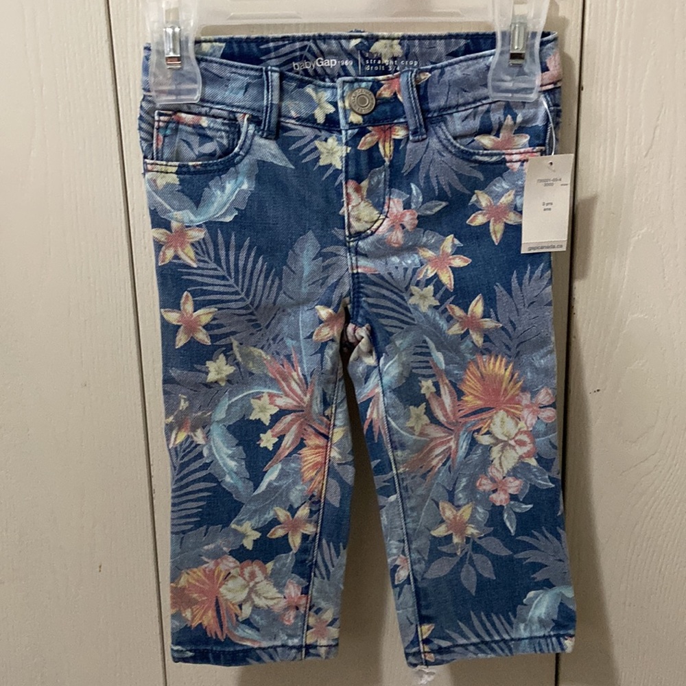 GAP Floral Denim Capris